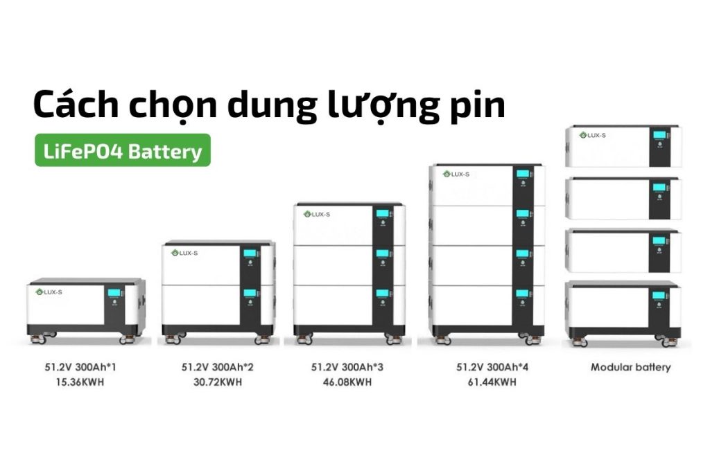 Chọn dung lượng pin lưu trữ LiFePO4