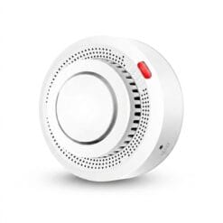 Cảm biến khói báo cháy thông minh Tuya Zigbee còi hú 80dB góc nghiêng nền trắng