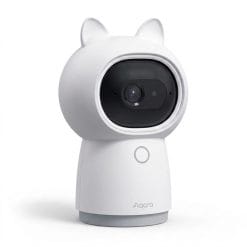 Camera an ninh trong nhà AI Aqara Hub G3 2K xoay 360 độ góc nghiêng nền trắng