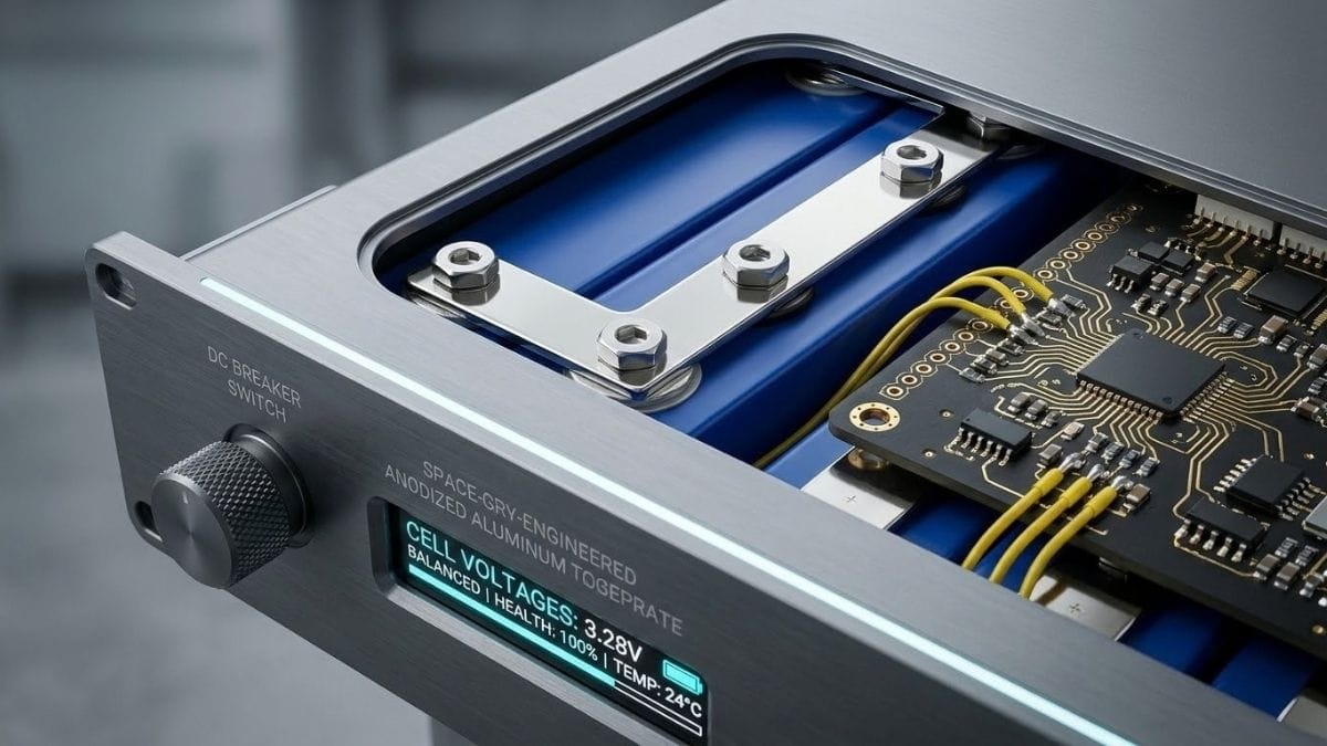 Chi tiết cực đấu nối mạ bạc và bo mạch bảo vệ pin thông minh Smart BMS giám sát điện áp từng cell