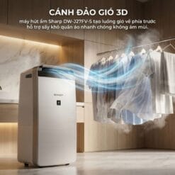 Máy Lọc Không Khí & Hút Ẩm Sharp DW-J27FV-S (Plasmacluster Ion 7000, 27L/Ngày, Màng HEPA)