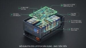 Sơ đồ cấu tạo hệ thống quản lý pin thông minh Smart BMS và mạch Active Balancer bảo vệ cell pin ESS
